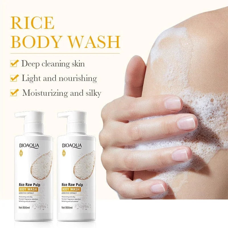 Bioaqua Rice Raw Pulp Body Wash – 500ml