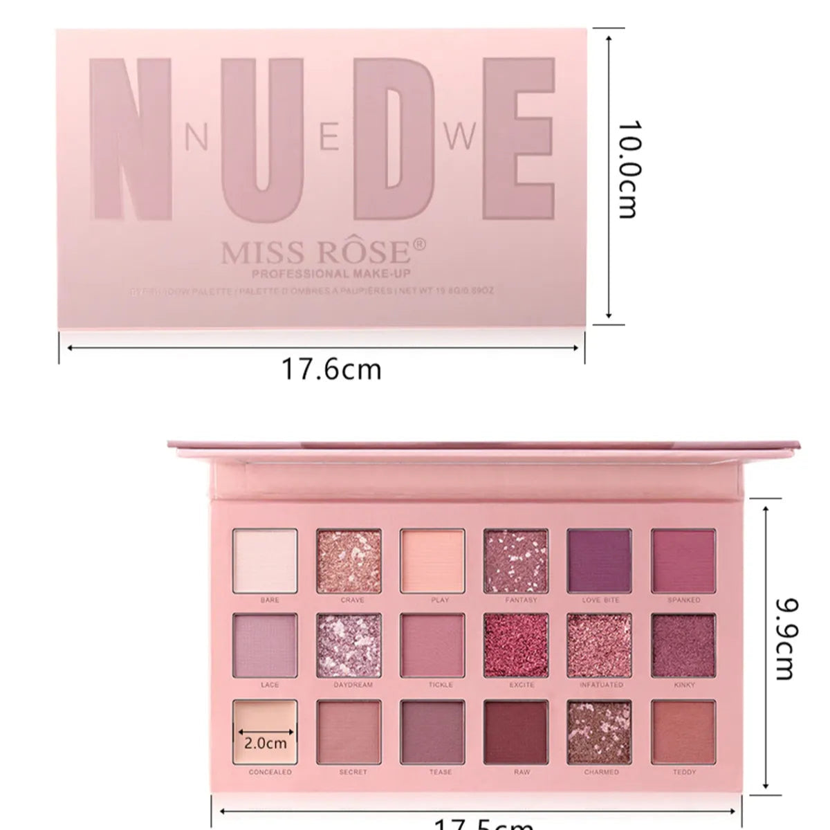 Miss Rose Matte Shimmer Pigmented Eyeshadow Palette - 18 Color