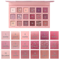 Miss Rose Matte Shimmer Pigmented Eyeshadow Palette - 18 Color