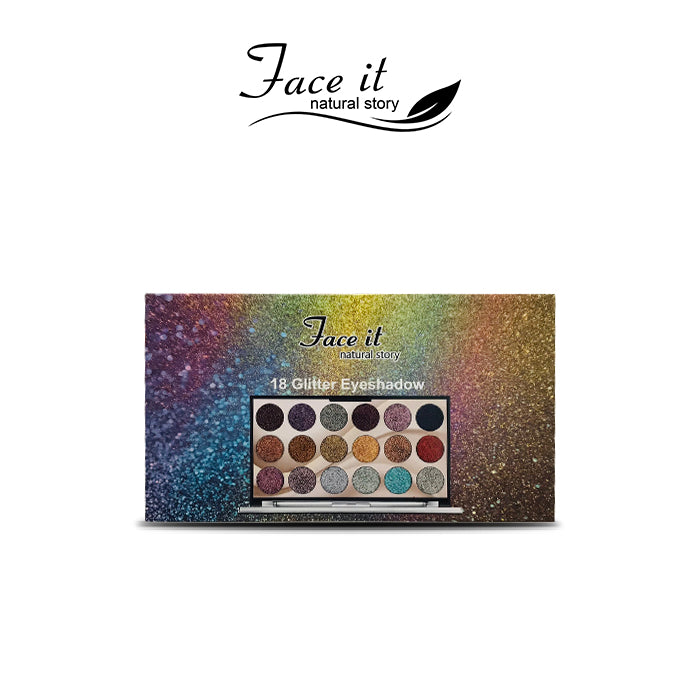 Face it 18 Shades Glitter Eyeshadow Palette