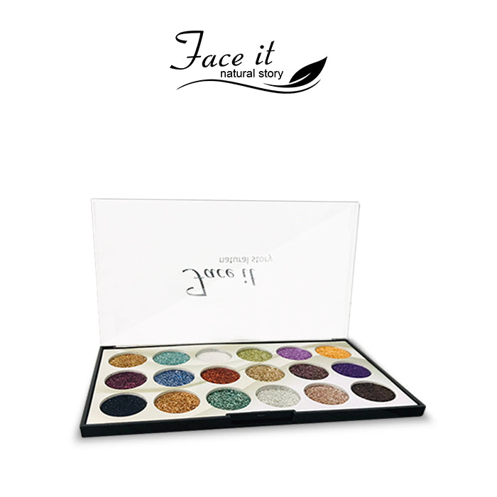 Face it 18 Shades Glitter Eyeshadow Palette