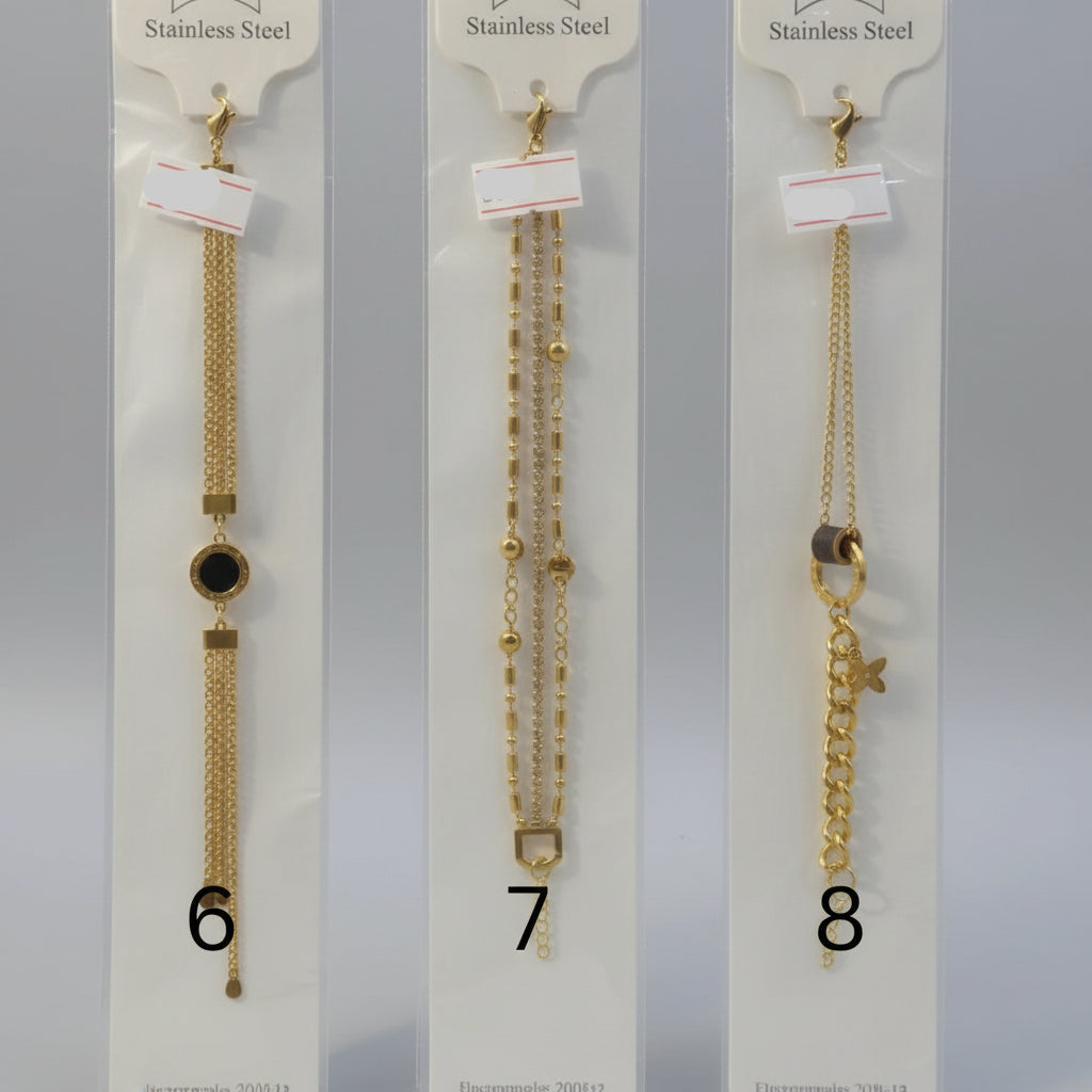 Stainless Steel Golden Fashion Bracelets – Multiple Designs