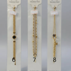 Stainless Steel Golden Fashion Bracelets – Multiple Designs