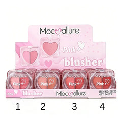Mocallure Pink Blusher Double Heart Cheek Palette