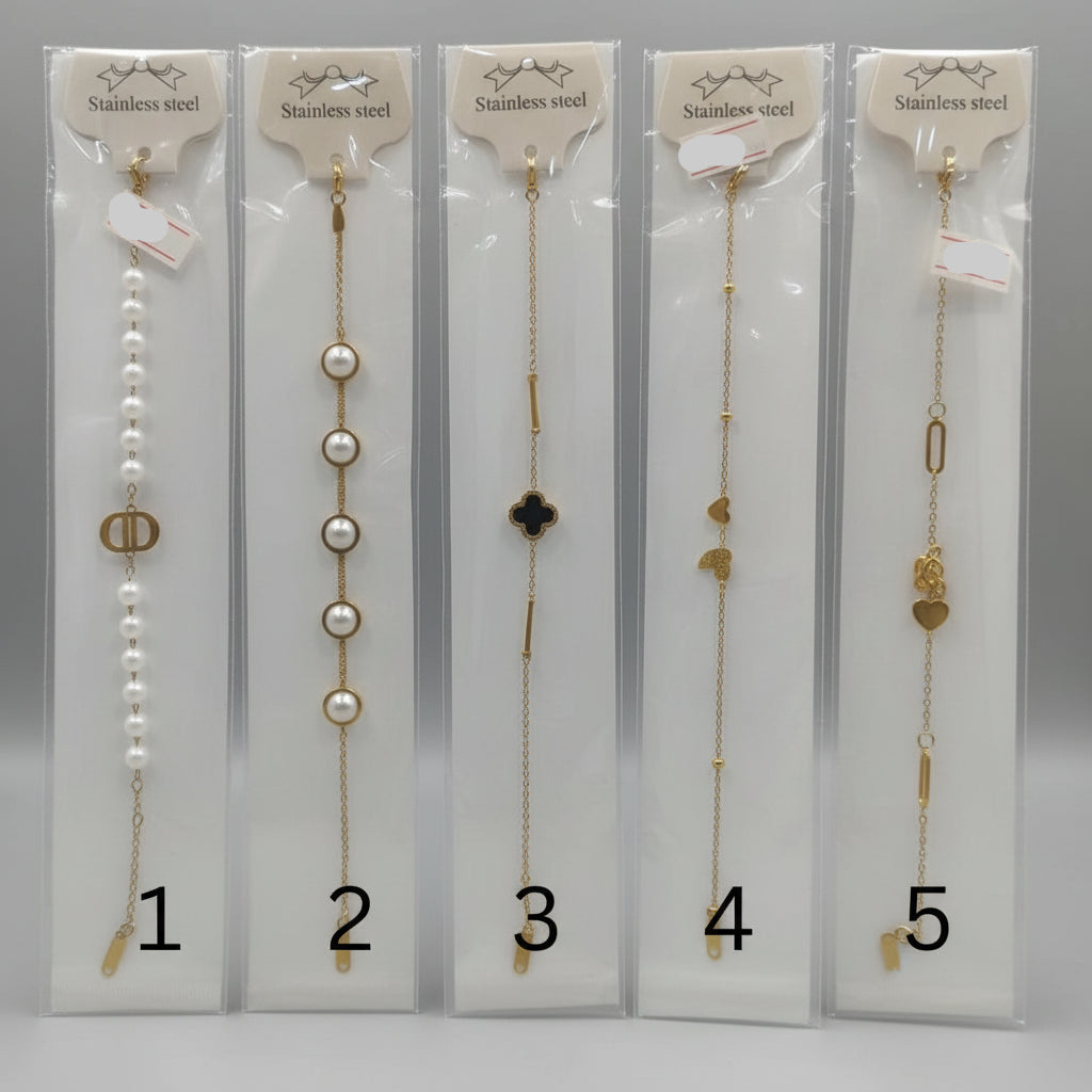 Stainless Steel Golden Fashion Bracelets – Multiple Designs