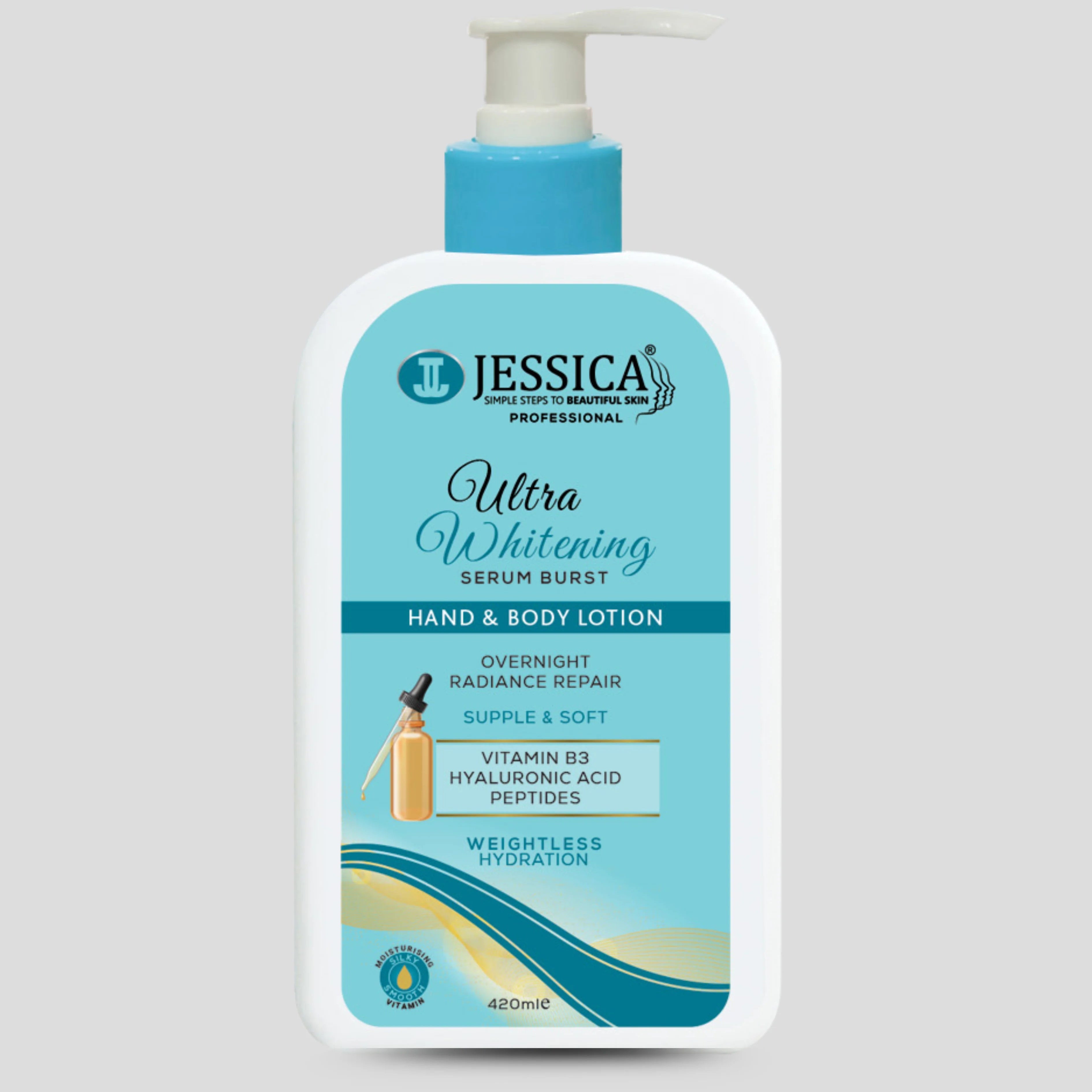 Jessica Ultra Whitening Serum Burst Hand & Body Lotion - 420ml