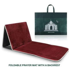 Turkish Style Foldable Prayer Rug With Back Support – Soft Padded Janamaz for Comfortable Salah