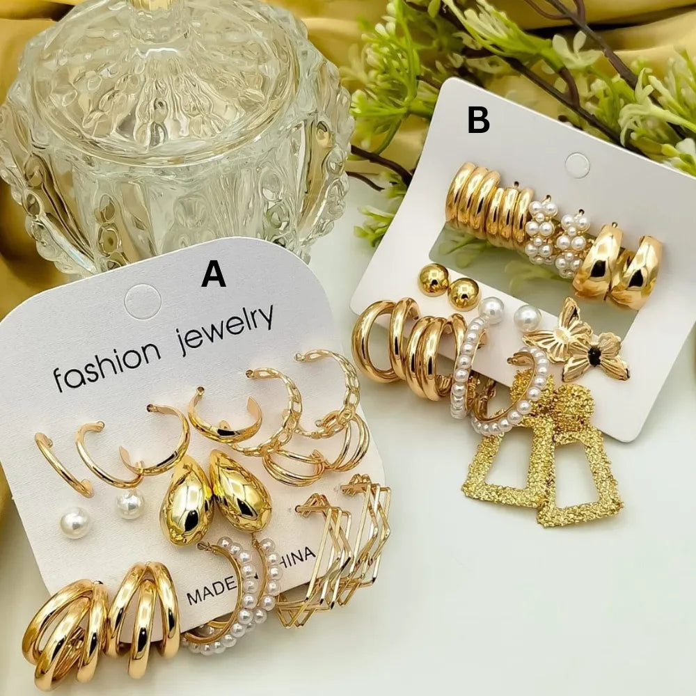 New Combo Set 9 Pair Earrings Card