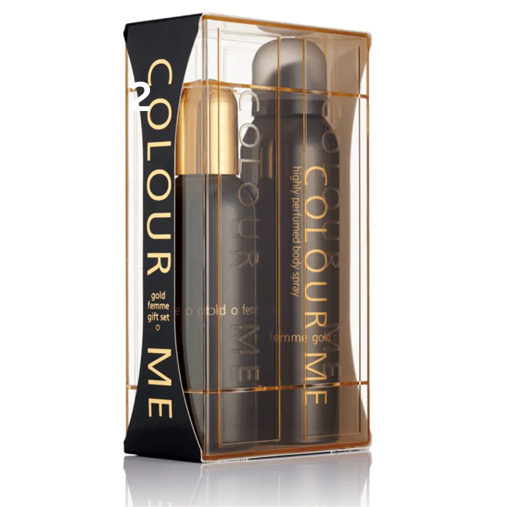 Milton Lloyd Colour Me Femme Gold Set For Women, Eau De Parfum, 100ml + Body Spray - 150ml