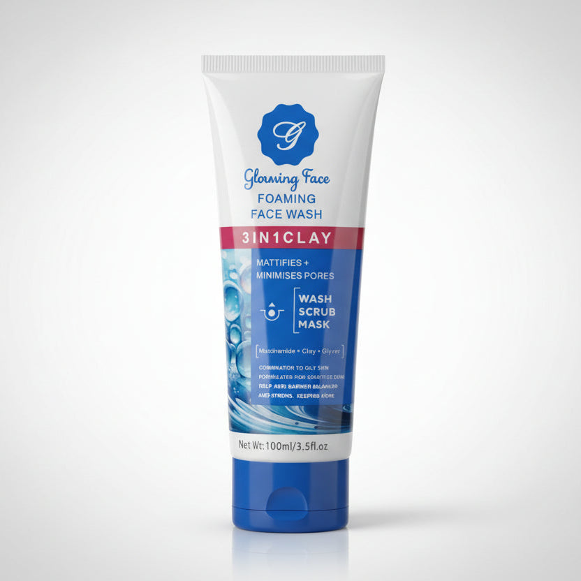 Glowing face 3 in 1 Clay foaming face wash - 100ml