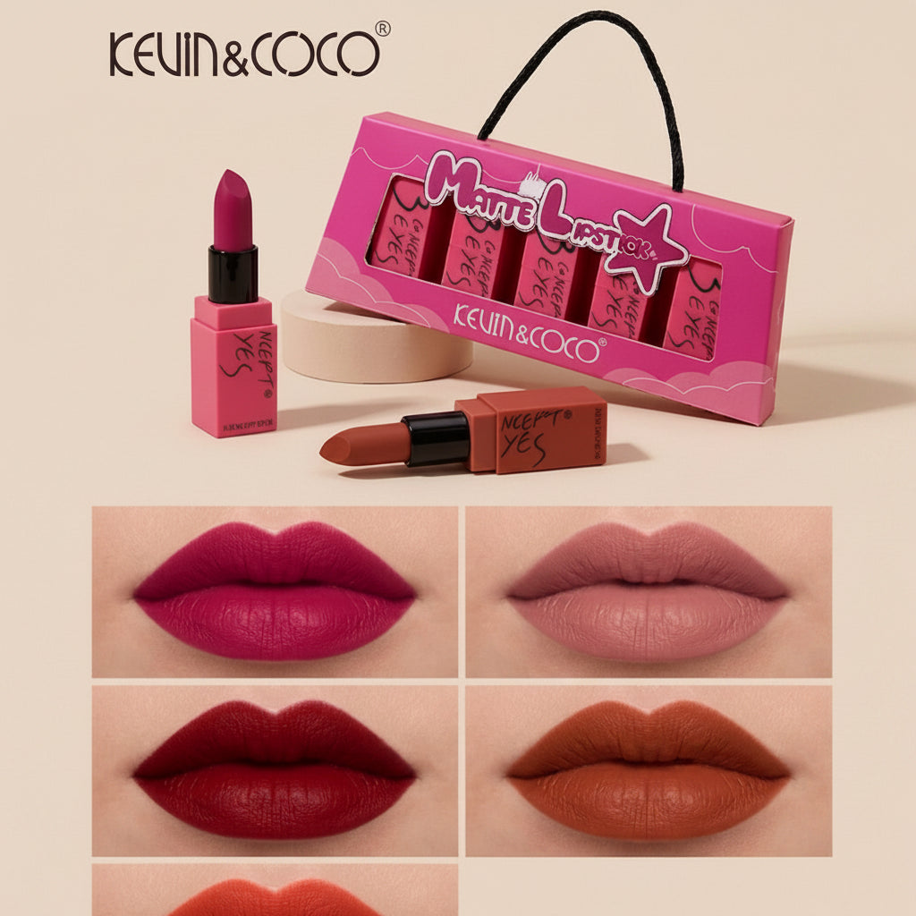 Kevin & Coco 5-Piece Matte Lipstick Set