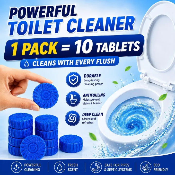 Blue Automatic Toilet Cleaner Stain Remover - 10 Tablets