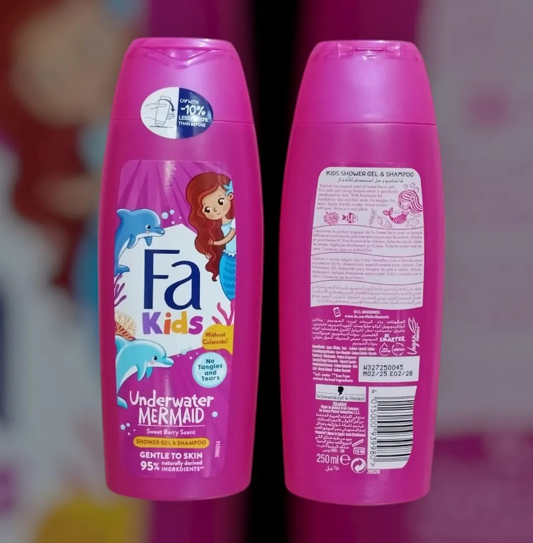 FA Kids Mermaid Shower Gel and Shampoo - 250ml