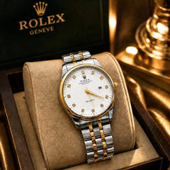 Rolex Style Stainless Steel Chain & Master Lock Watch - With Box