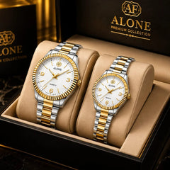Alone Premium Collection Stainless Steel Couple Watch Set