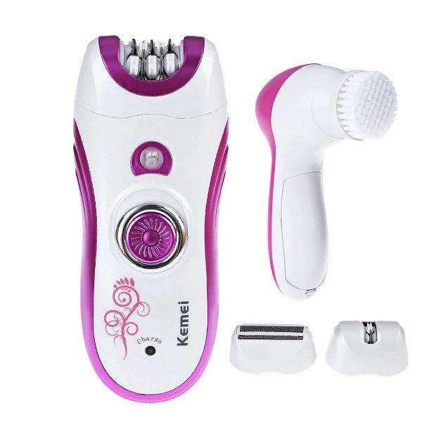 Kemei 6 in 1 Rechargeable Cordless Multifunctional Epilator Defeatherer Shaver