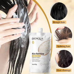 Bioaqua Rice Pulp Hair Mask Smooth - 400g