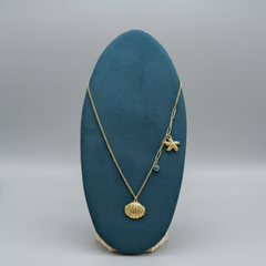 Stainless Steel  gold-tone coastal charm necklace - Each