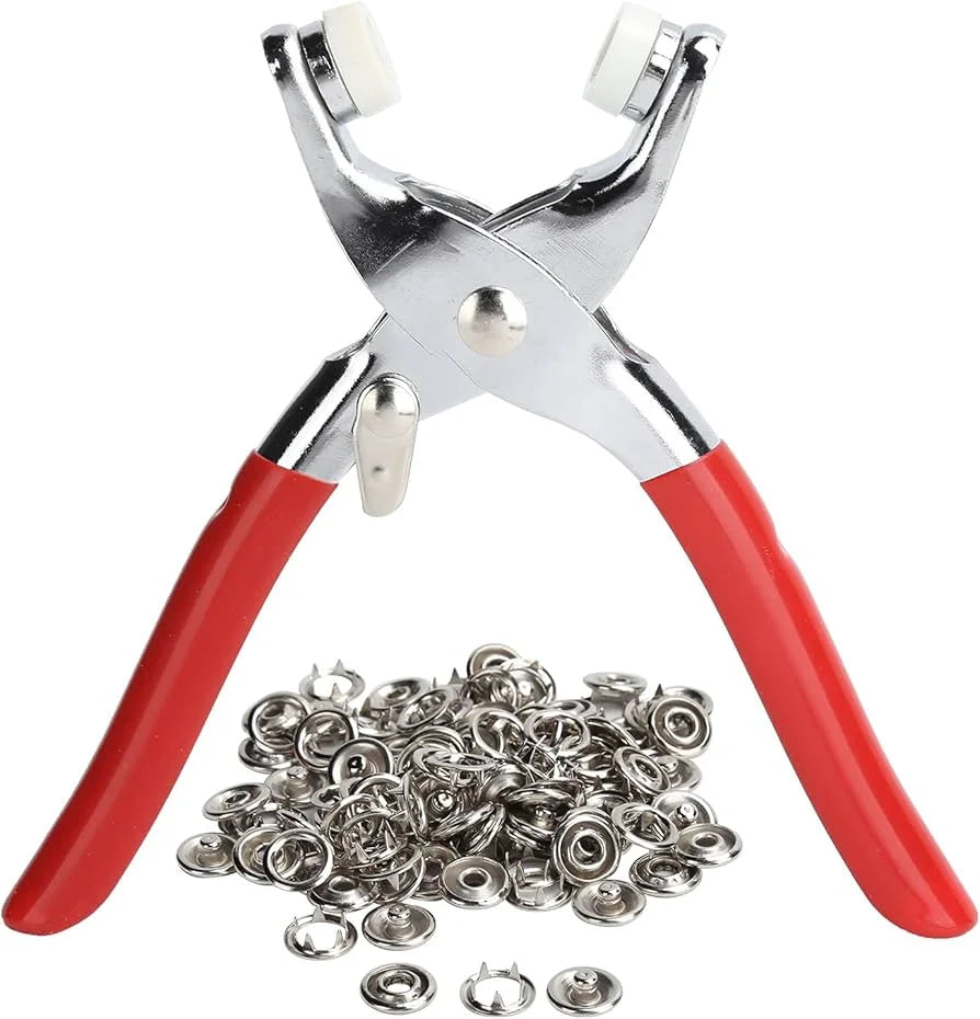 Tich button metal with lock snap buttons press plier