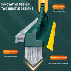 2 in 1 Cleaning Brush Floor Scrub Broom Wiper Scraper Rotatable Tool Long