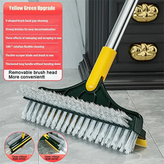 2 in 1 Cleaning Brush Floor Scrub Broom Wiper Scraper Rotatable Tool Long