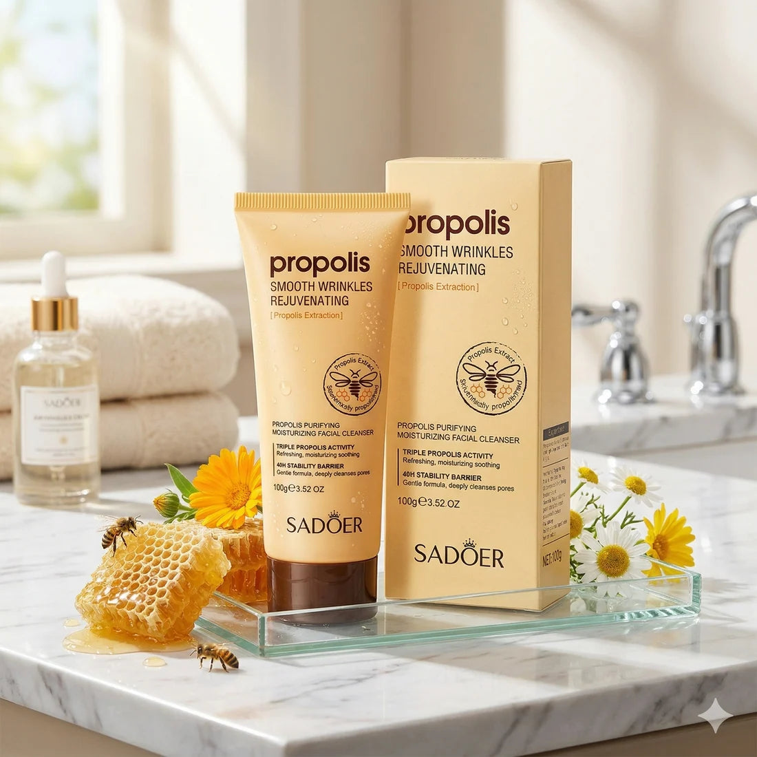 Sadoer Propolis Smooth Wrinkles Rejuvenating Facial Cleanser - 100g