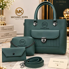 Michael Kors Handbag Set with Crossbody Pouch and Wallet - 3 Piece