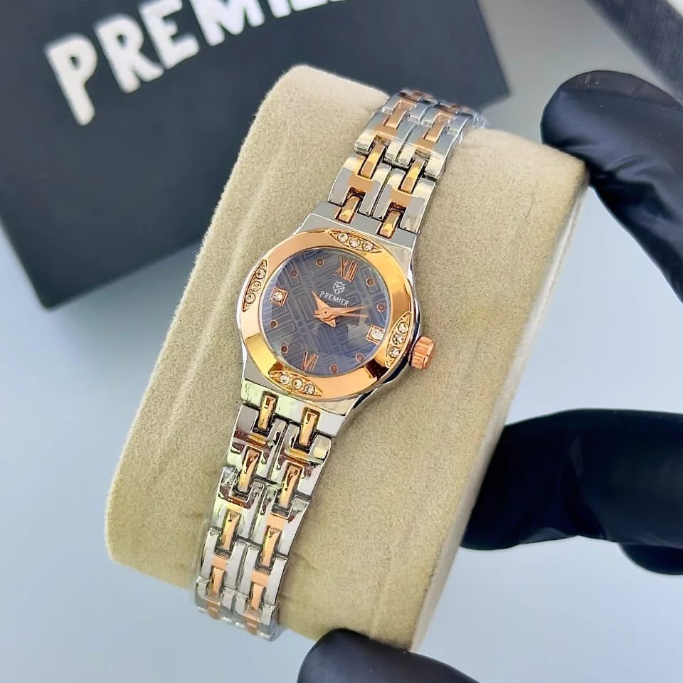 PREMIER Women's Classic Crystal Bezel Stainless Steel Watch