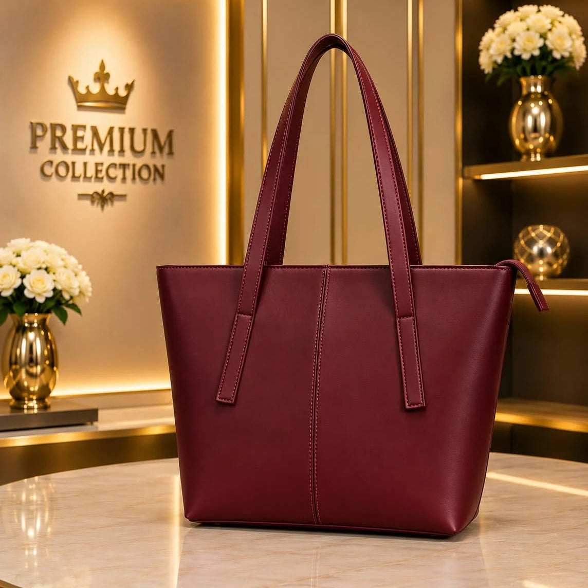 Premium Collection Classic Leather Tote Bag