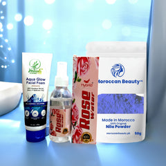 3-in-1 Facial foam, rose water, and Nila powder