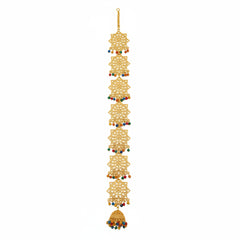 Paranda Rajwari Gold Polish – 8 Bunch with 2 Jhumki