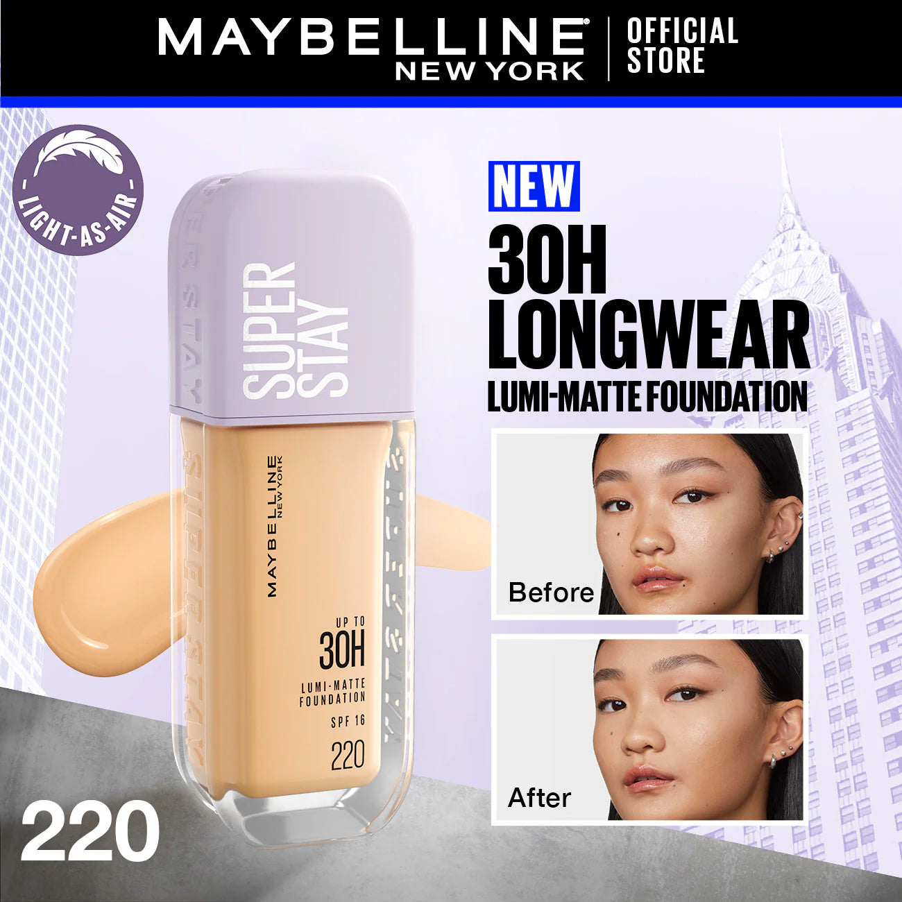 Original Maybelline - Super Stay Up to 30hr Lumi Matte Foundation