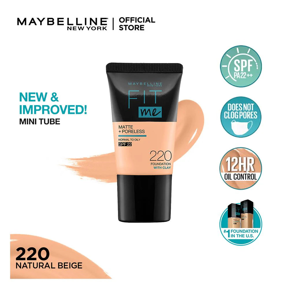 Original Maybelline - Fit Me Liquid Foundation Matte & Poreless Mini Tube
