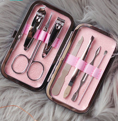 Luxury 7-in-1 Stainless Steel Manicure Pedicure Grooming Kit
