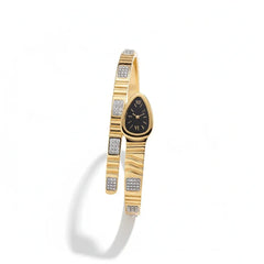 Gold Plated Snake Bangle Watch