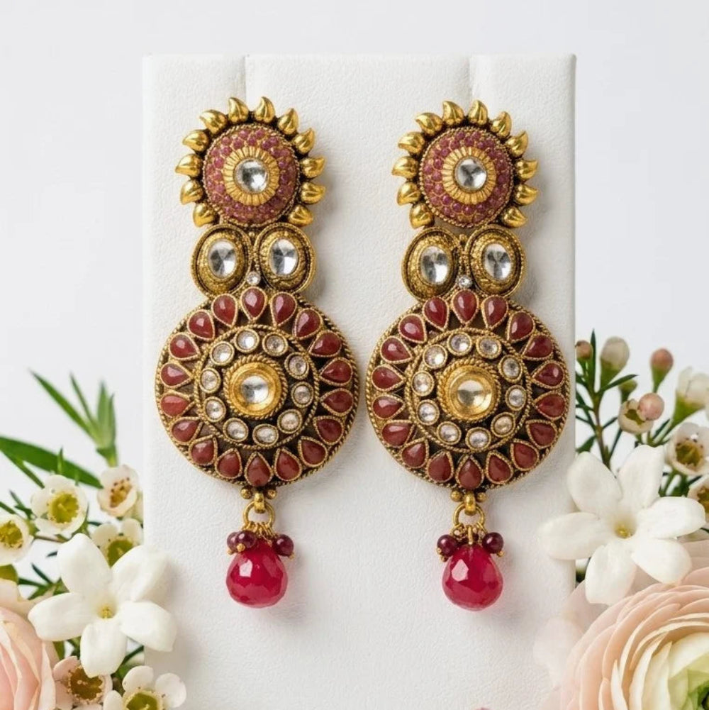 South Indian Polki Earrings – Beautiful Traditional Design