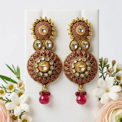 South Indian Polki Earrings – Beautiful Traditional Design