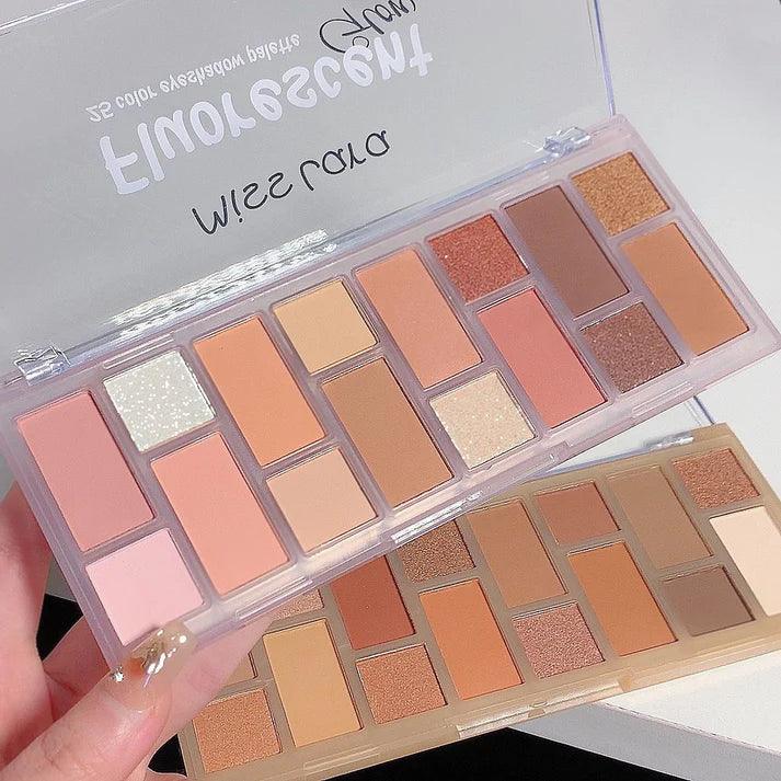 Miss Lara Fluorescent Eyeshadow Palette -  16 Colors