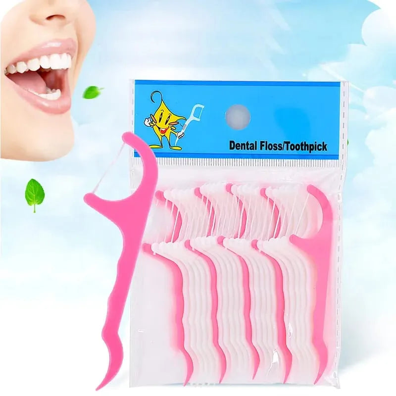 Disposable Floss Dental Cleaning Toothpick Stick - 25pcs