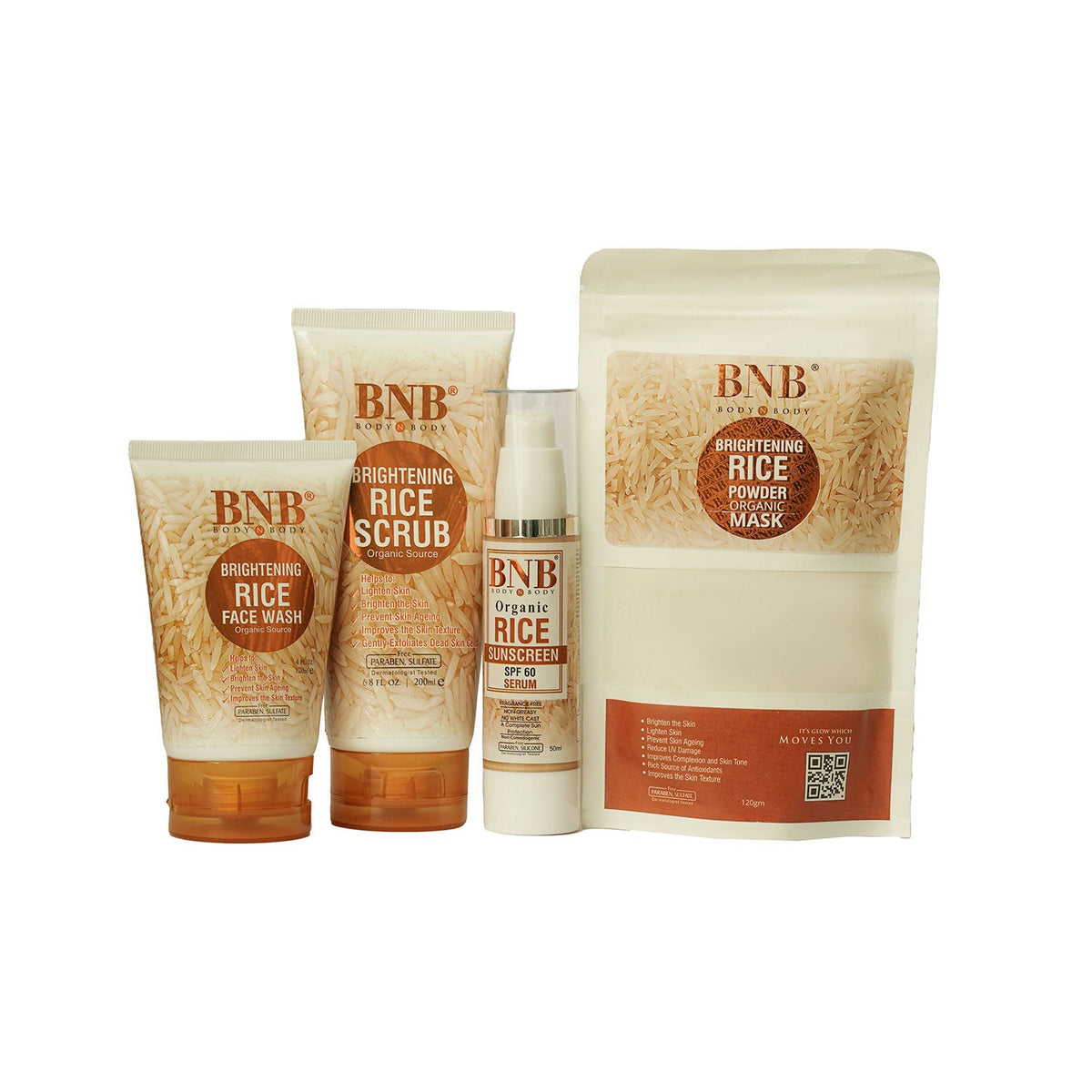 BNB Rice Renewel Bundle ( Rice Kit + Rice Sunscreen SPF 60 - 50ml )