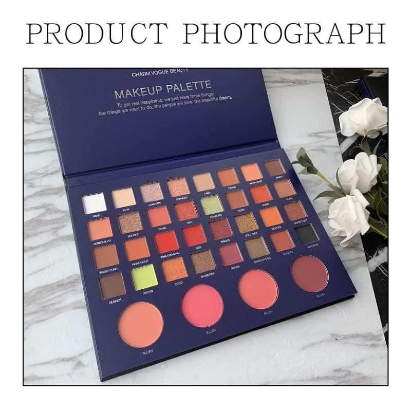 36 Colors Eyeshadow + 4 Blusher CVB Makeup Pallete