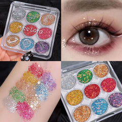 Miss Lara Cream Glitter Eyeshadow Palette - 9 Color