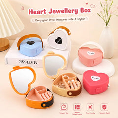 Heart Shaped Mini Jewellery Box with Mirror
