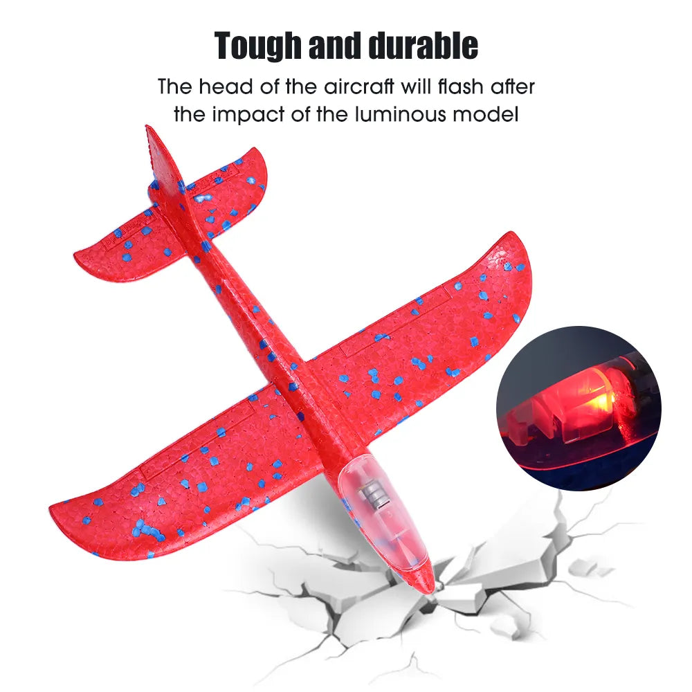 Airplane Launcher Toy - Foam Throwing Glider Plane with Catapult Gun  - Each