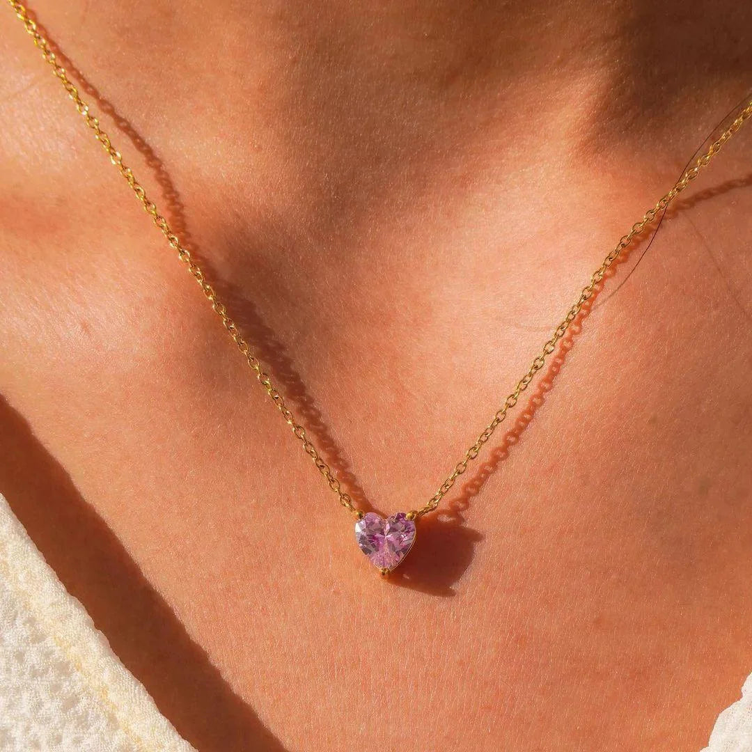 Stainless Steel Pink Heart Chain