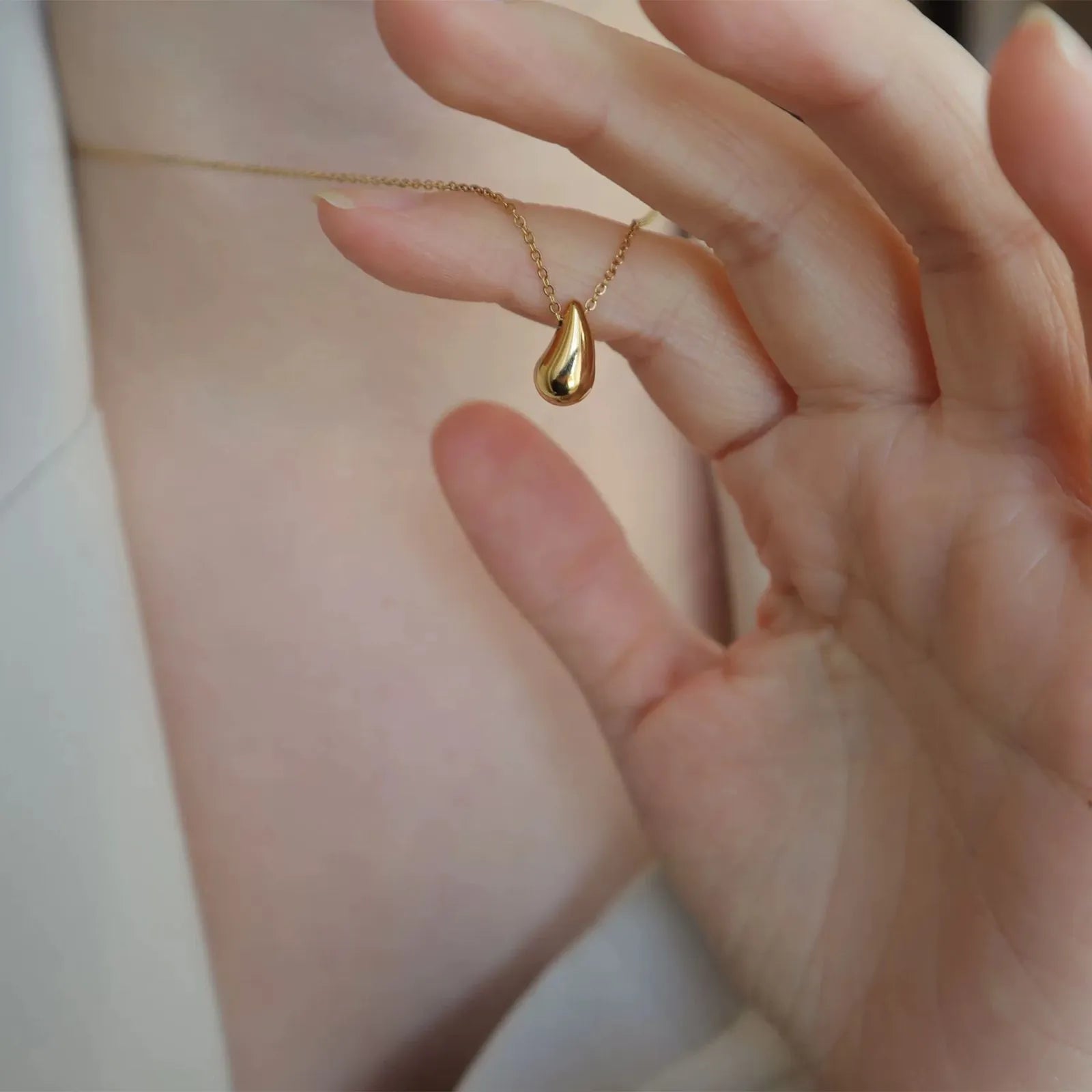 Stainless Steel Rain Drop Chain Locket