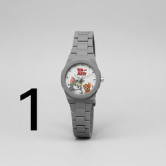 Tom and Jerry Grey Silicone Strap Kids Watch