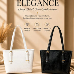 Timeless Elegance Croc Pattern Tote Shoulder Bag