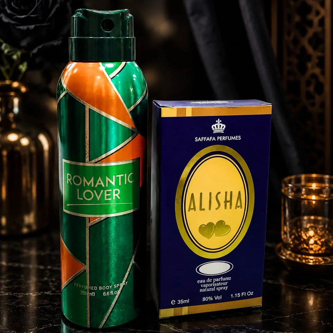 Romantic Lover Body Spray & Alisha Perfume Set - Pack of 2
