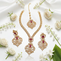 ZARCON Elegant Indian Bridal Necklace and Earrings